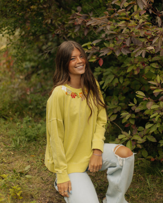 Flower green crewneck