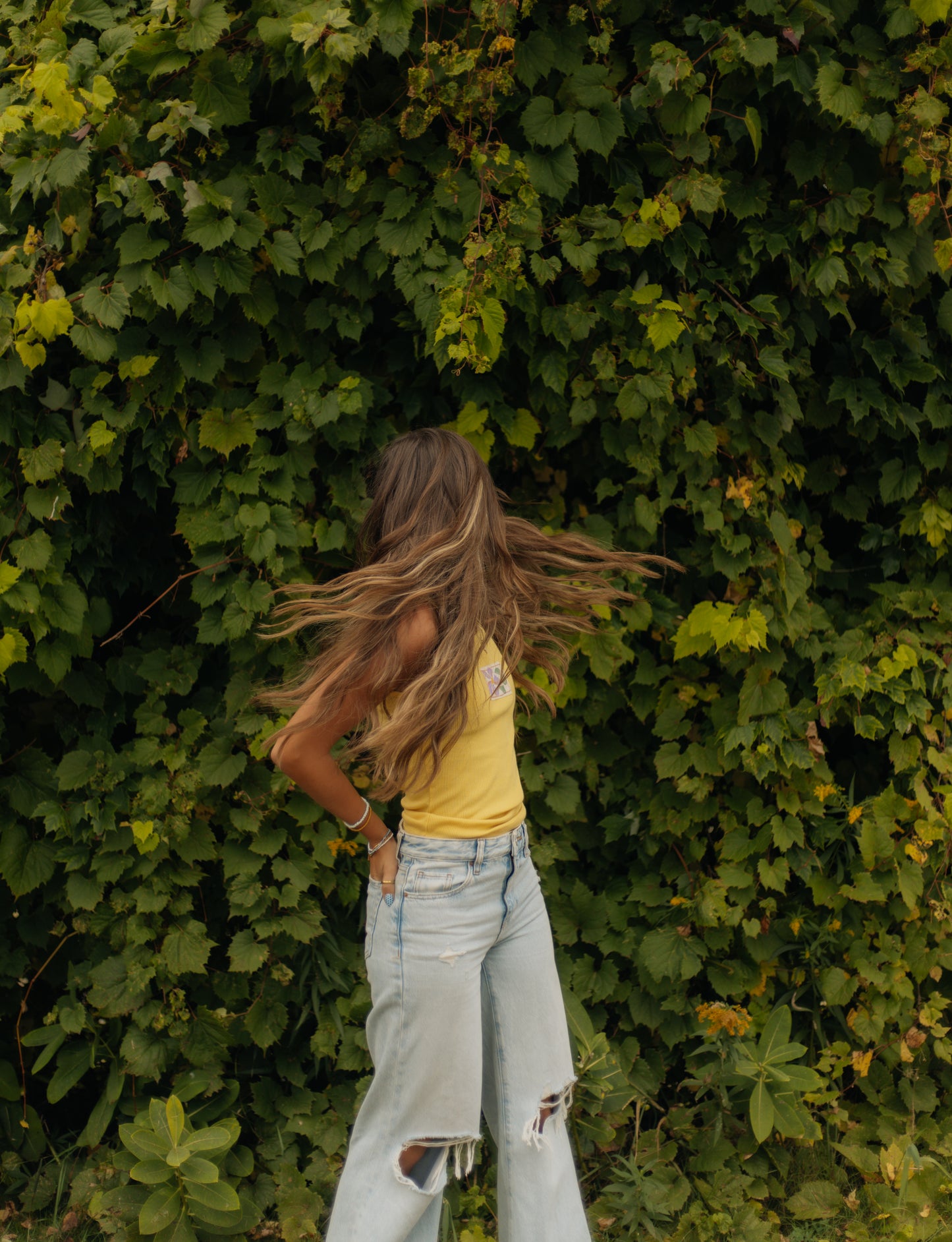 Yellow flower tank