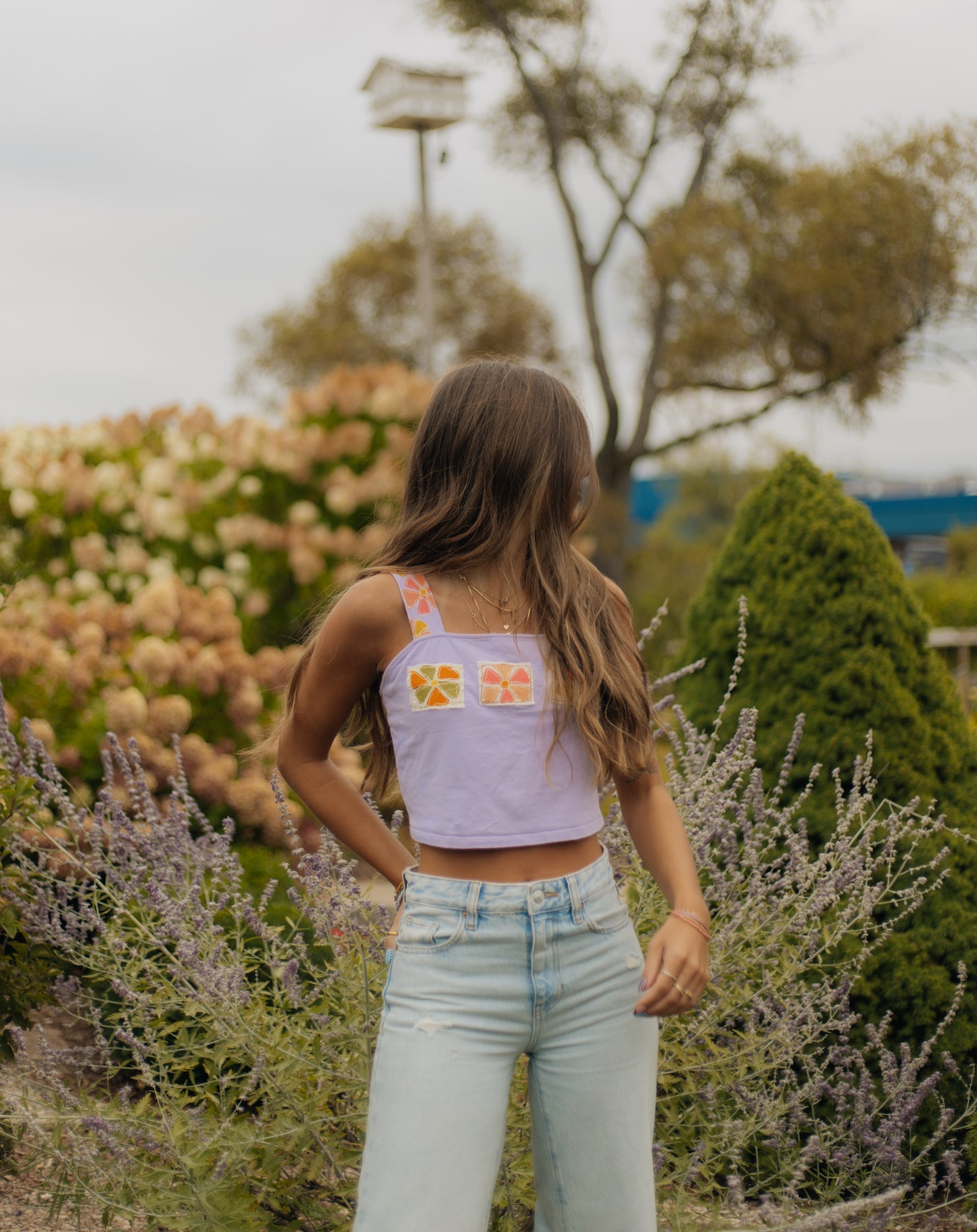 Purple flower tank
