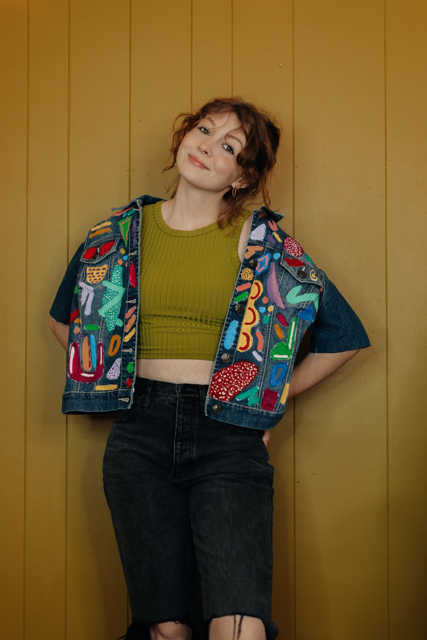 Color Splash Denim Top