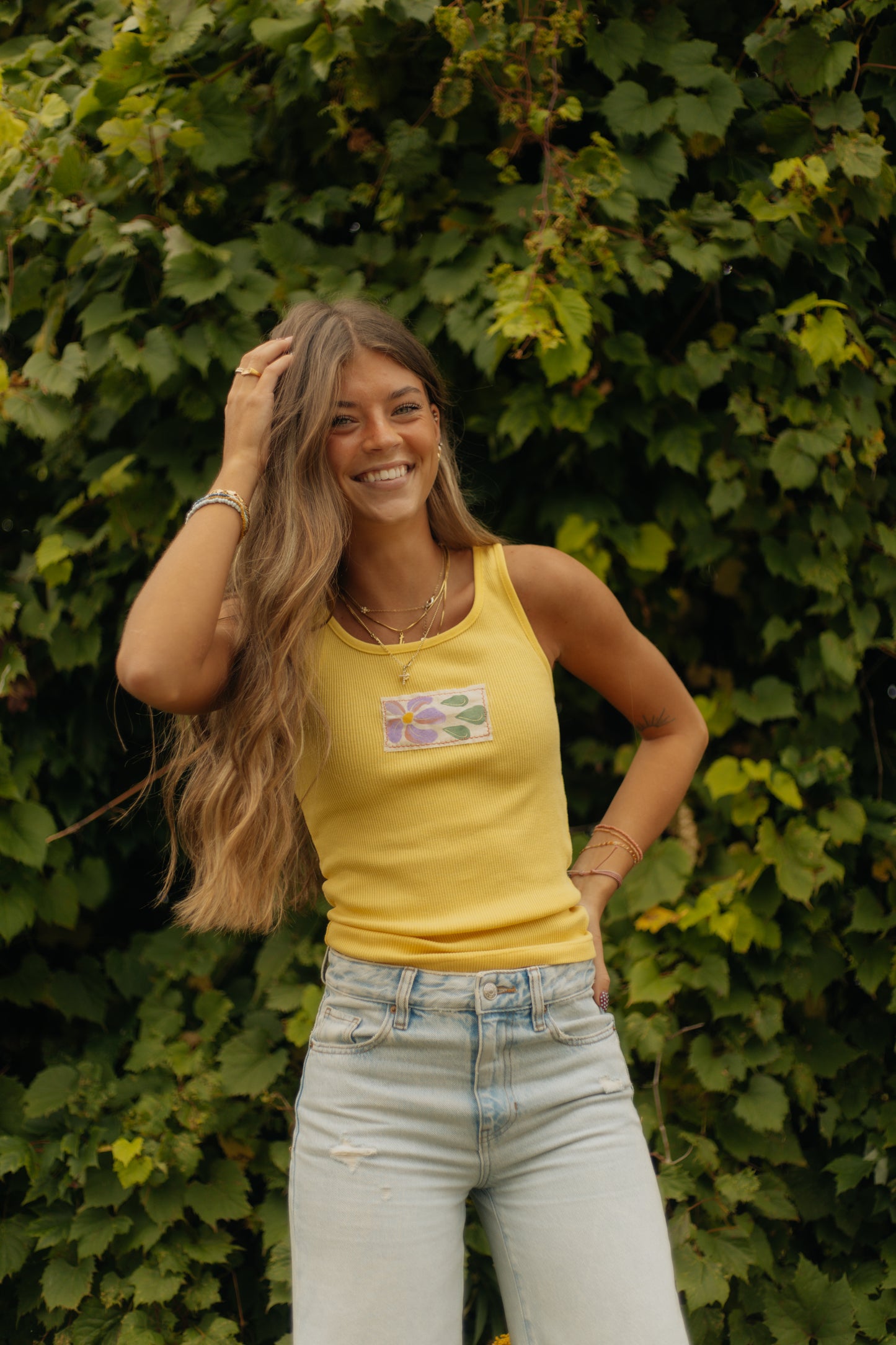 Yellow flower tank