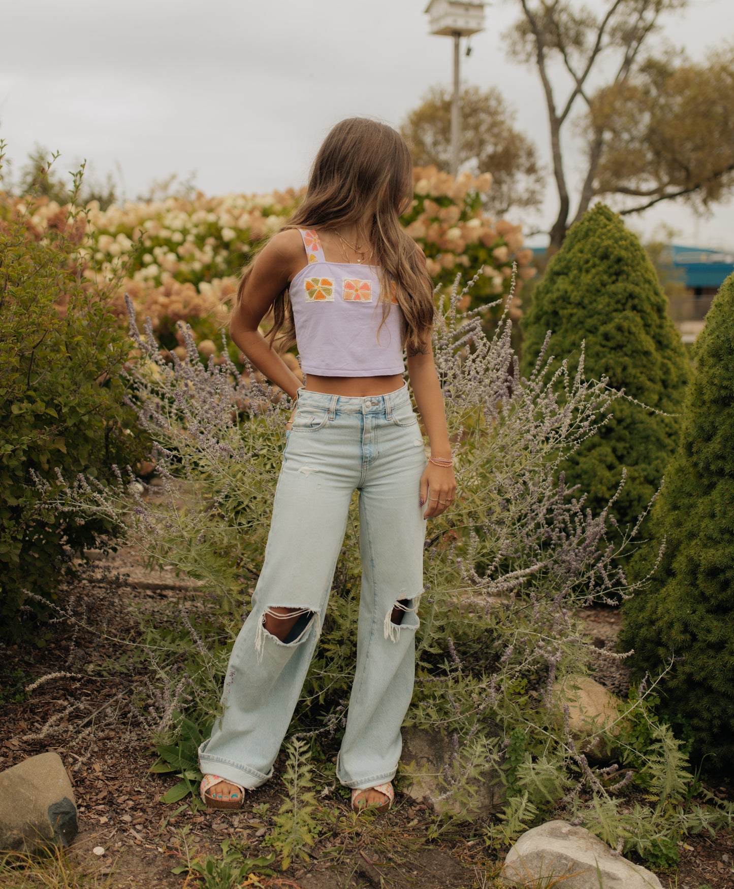 Purple flower tank