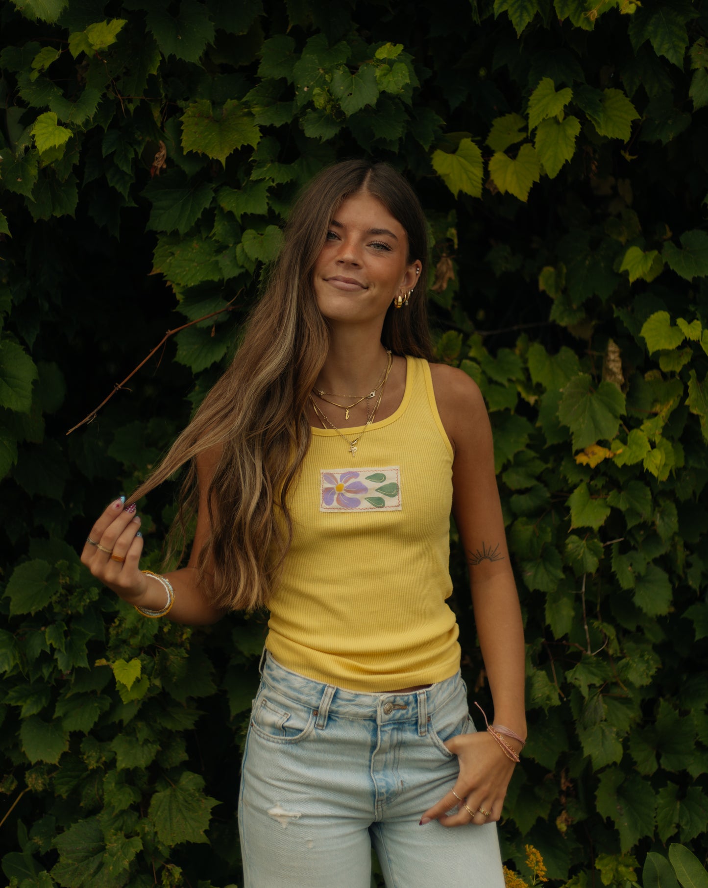 Yellow flower tank
