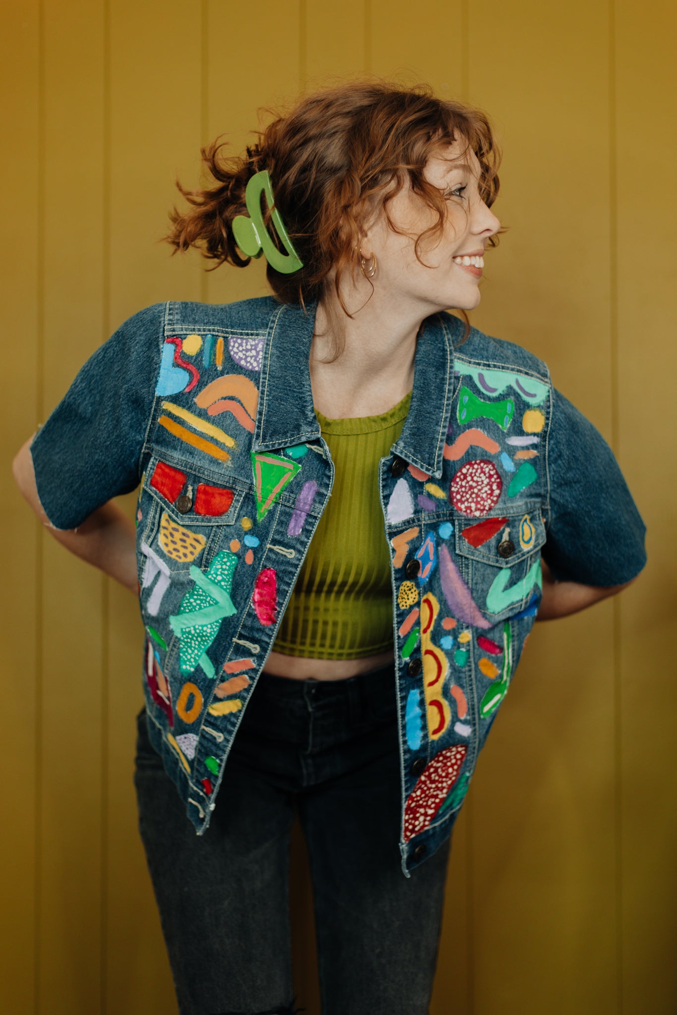 Color Splash Denim Top