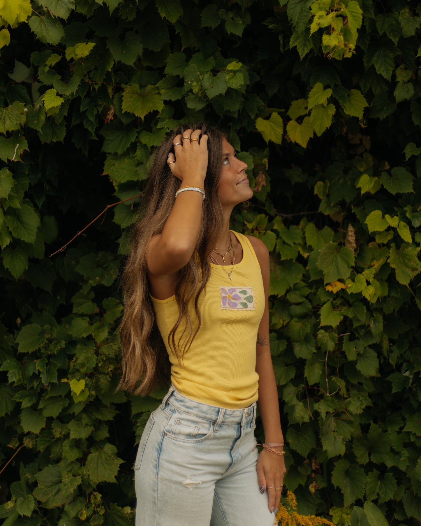 Yellow flower tank