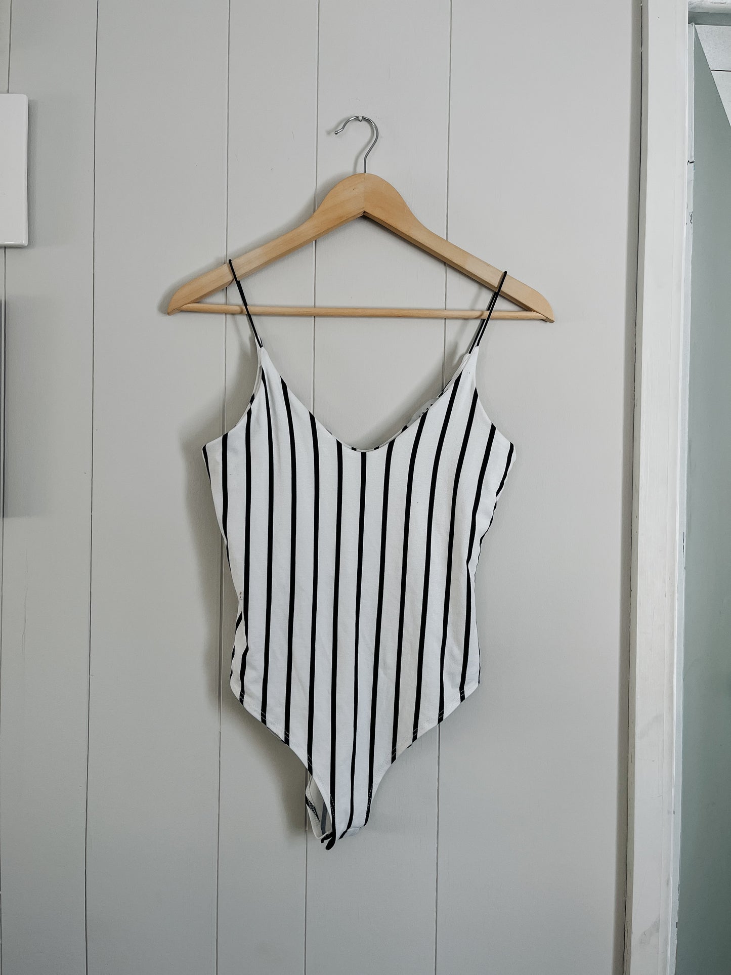 Black and White Striped Bodysuit