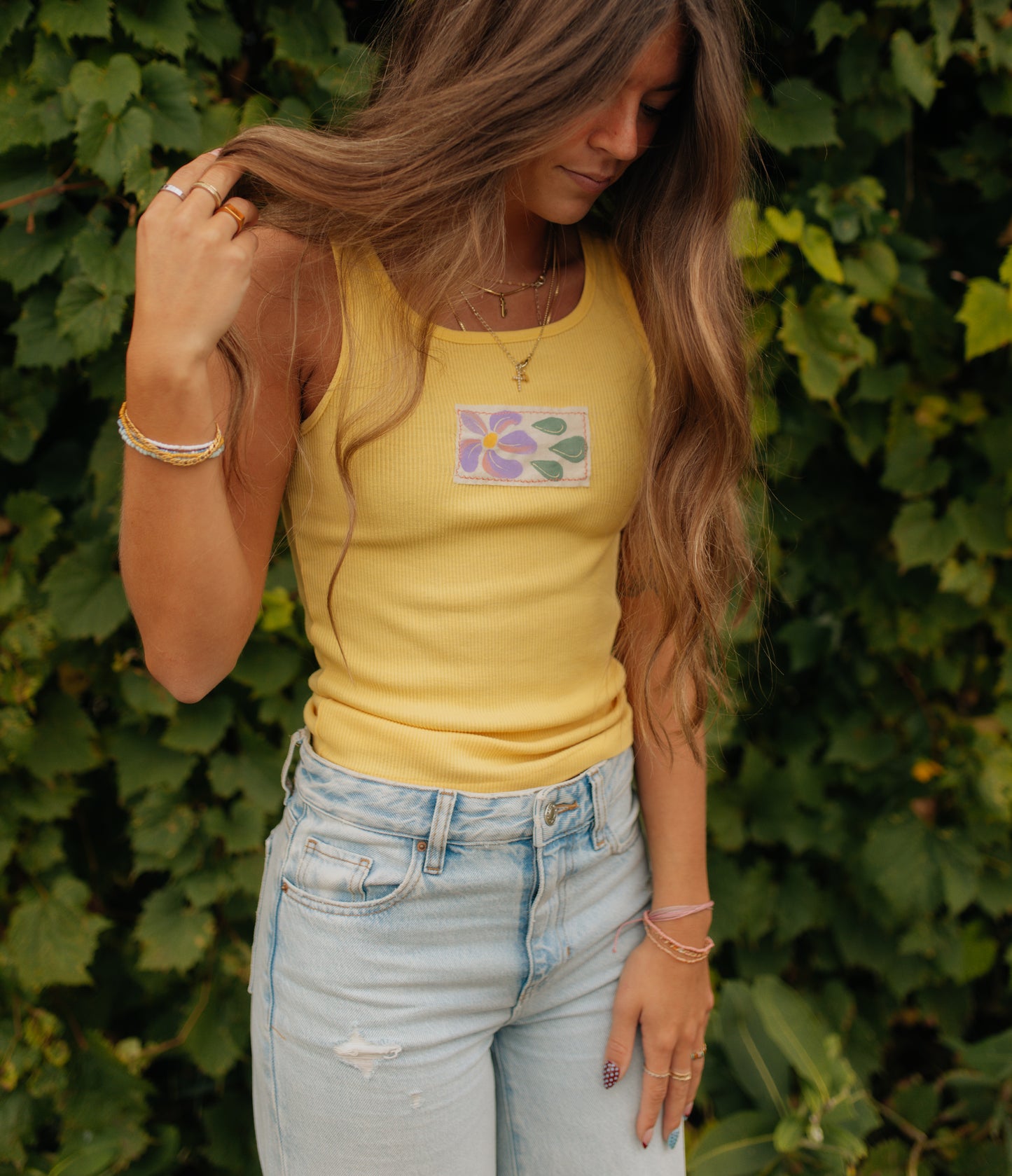 Yellow flower tank