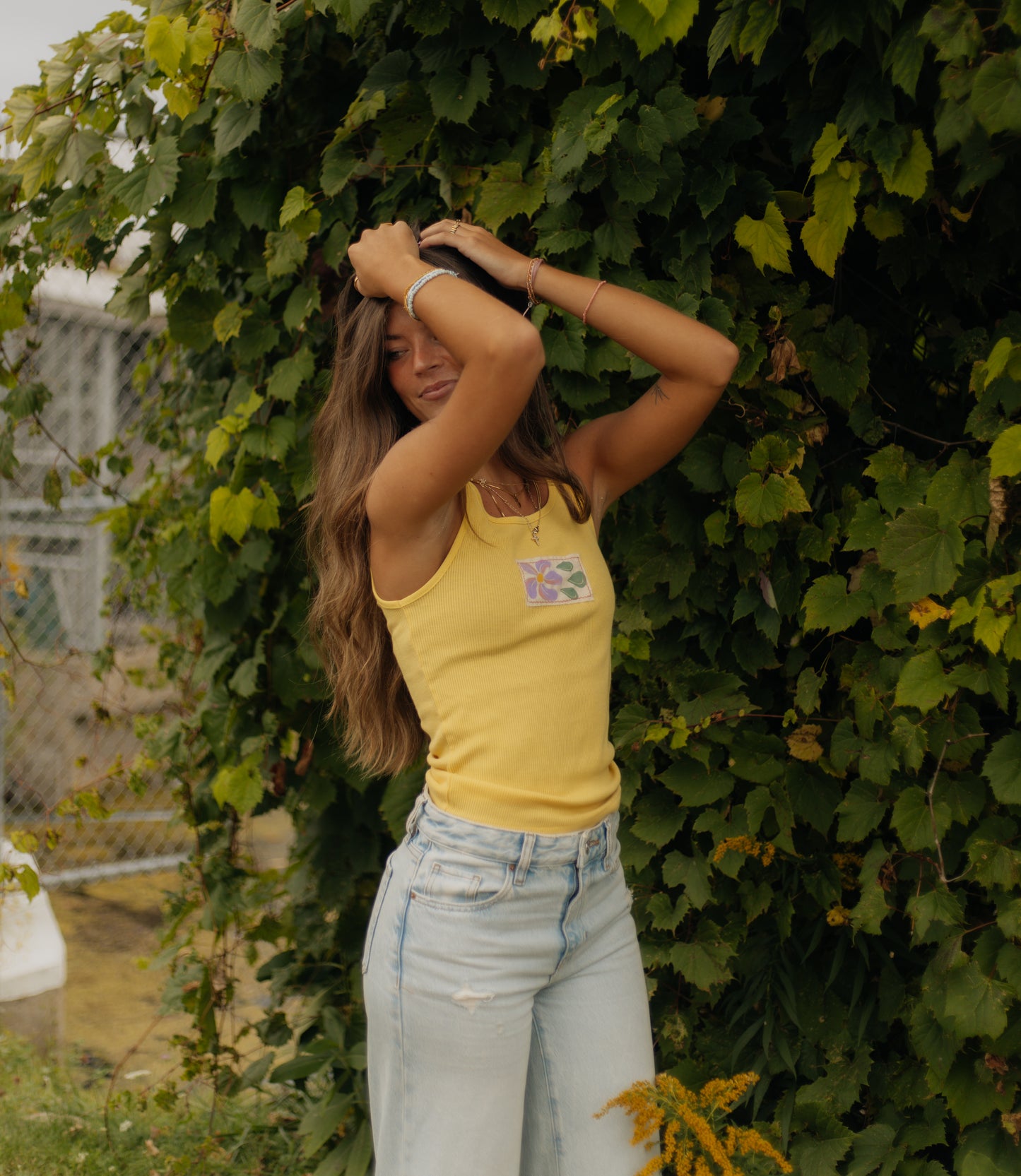 Yellow flower tank