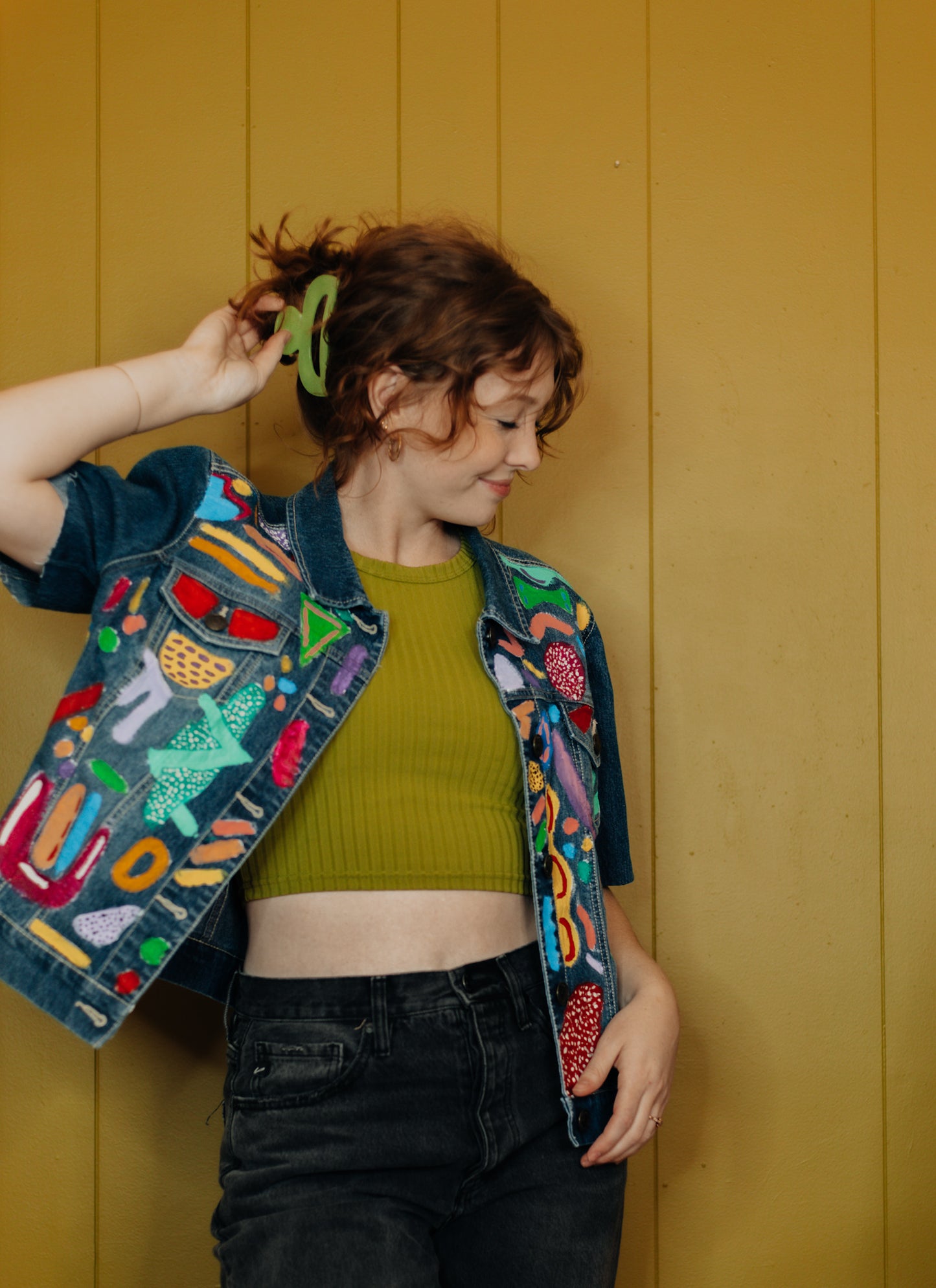 Color Splash Denim Top