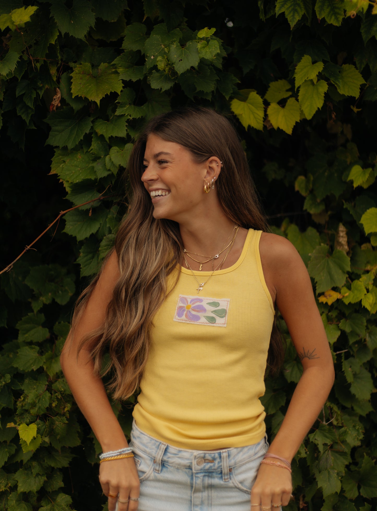 Yellow flower tank