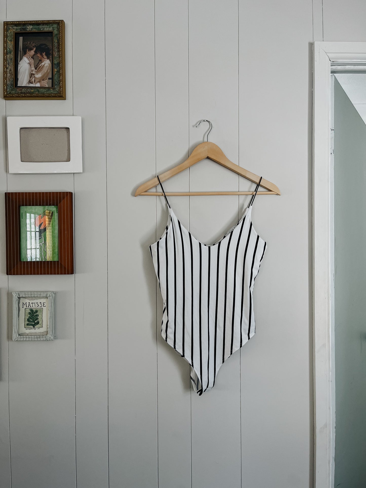 Black and White Striped Bodysuit