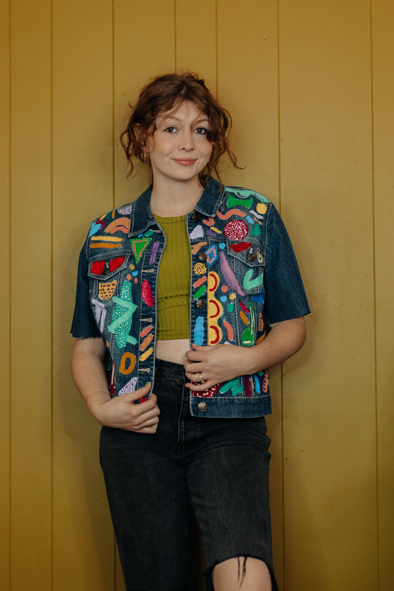 Color Splash Denim Top