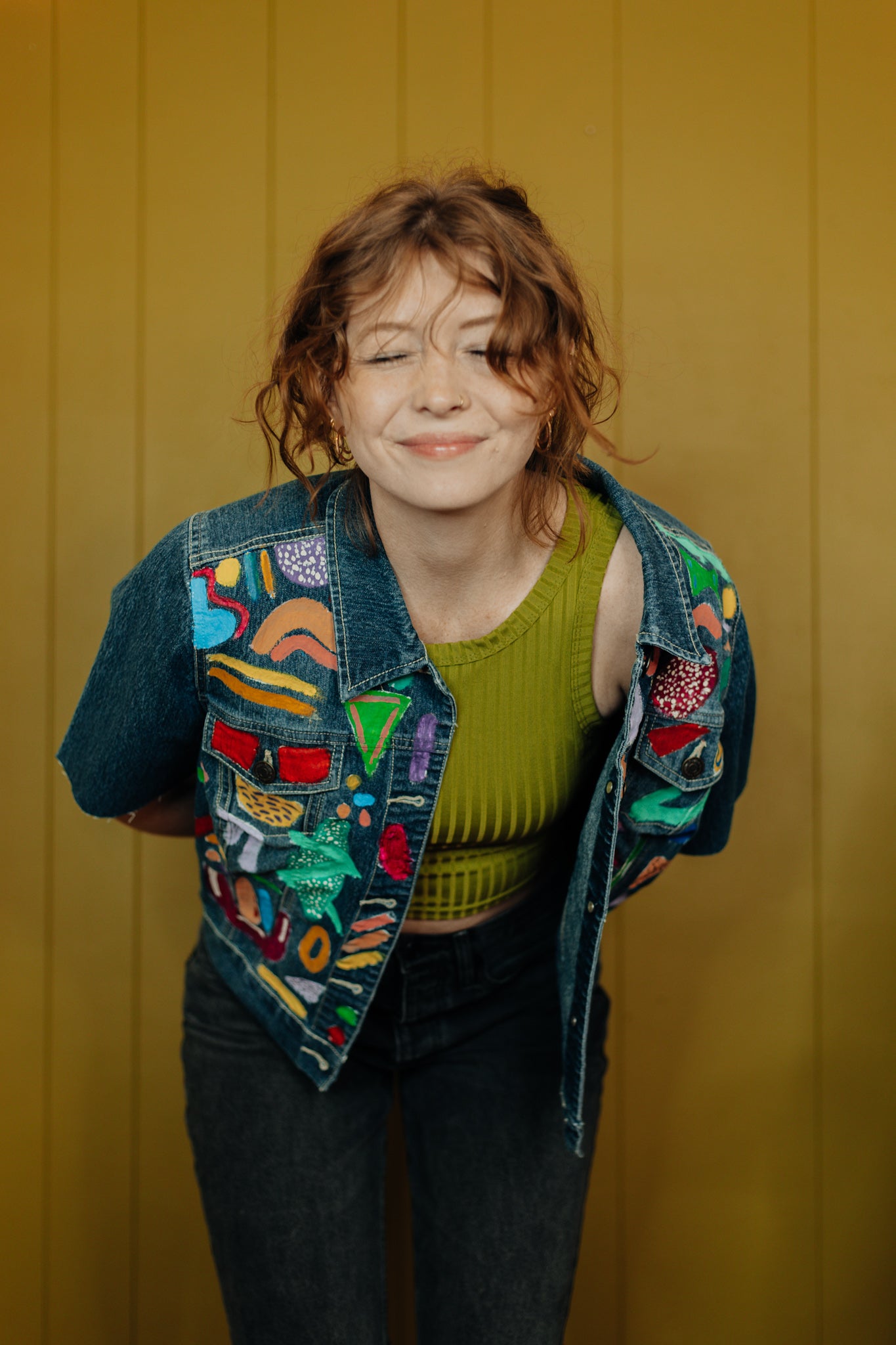 Color Splash Denim Top