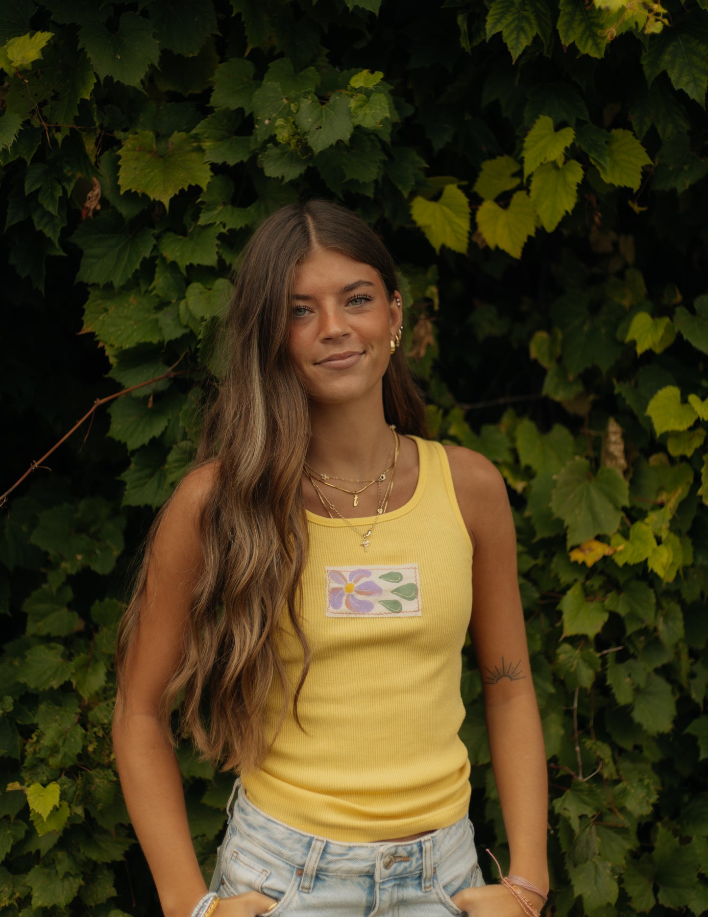 Yellow flower tank
