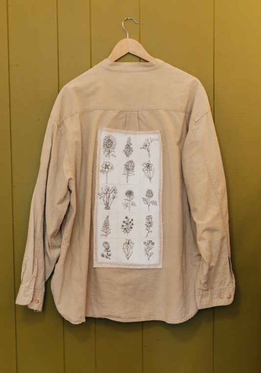 Cream Flowers Button Up
