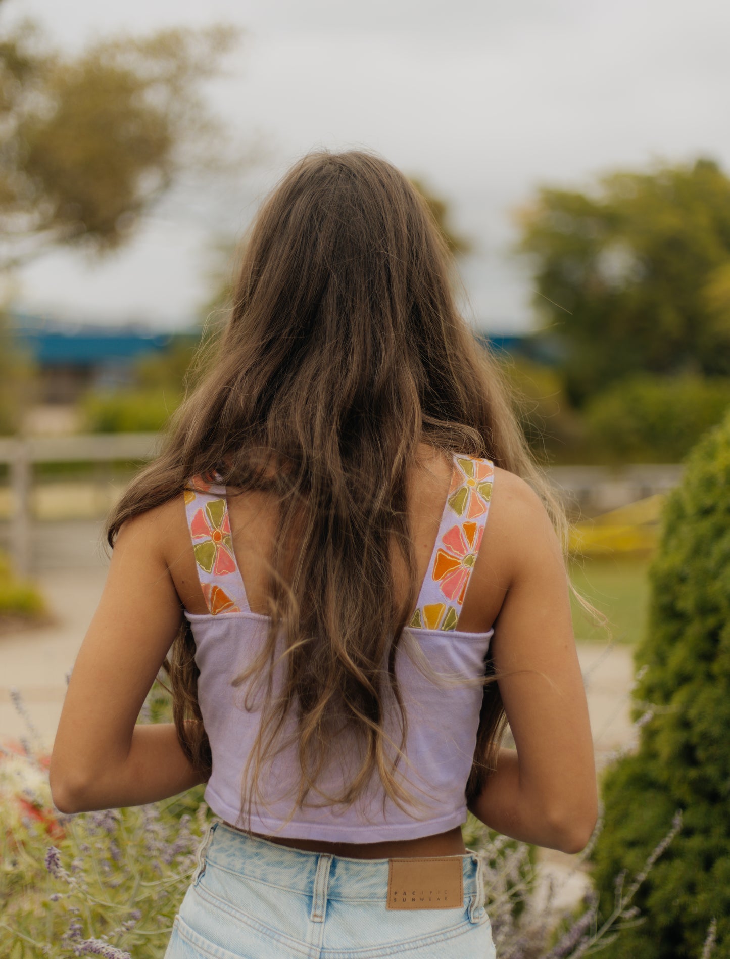 Purple flower tank
