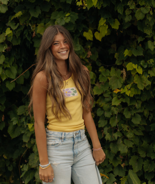 Yellow flower tank