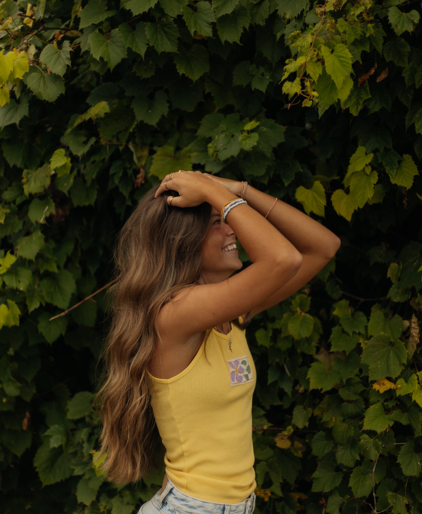 Yellow flower tank