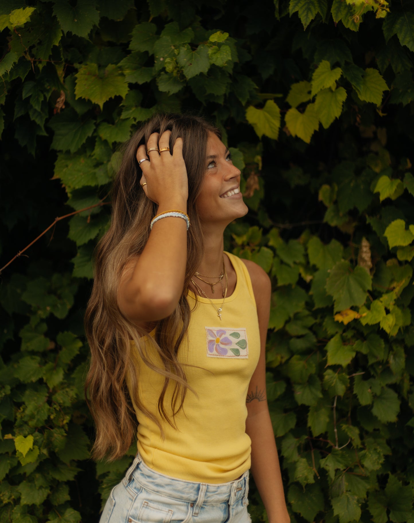 Yellow flower tank