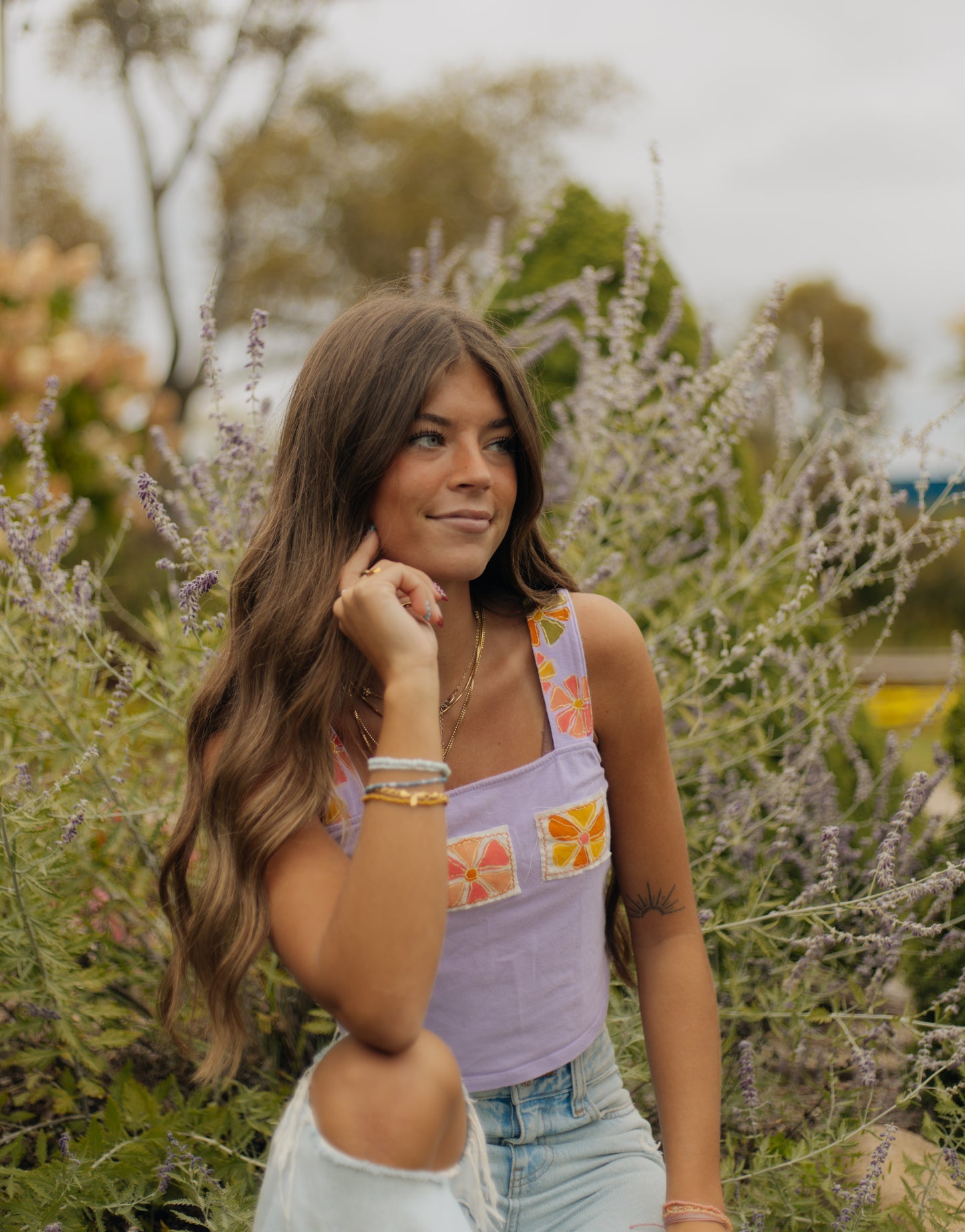 Purple flower tank