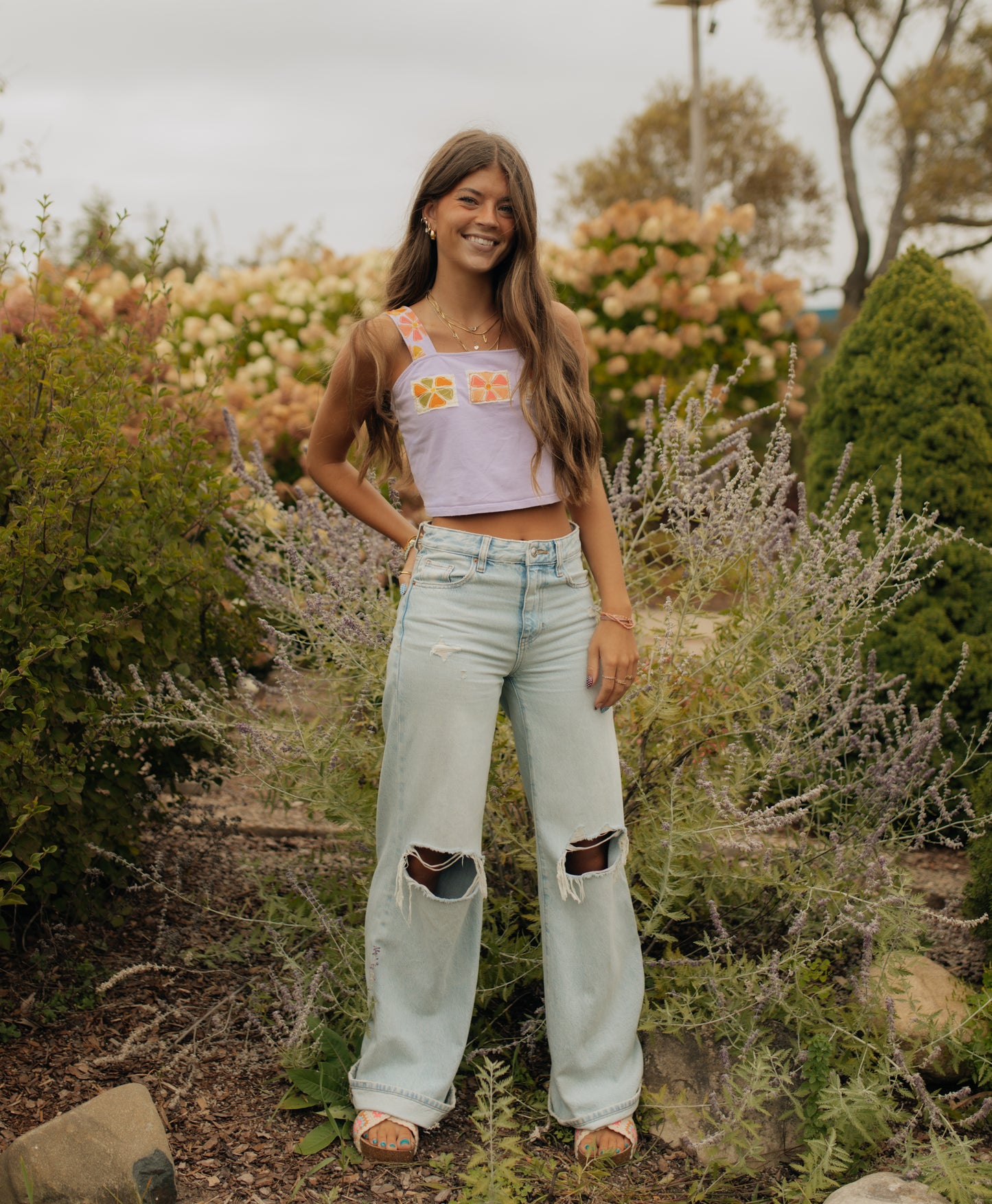 Purple flower tank