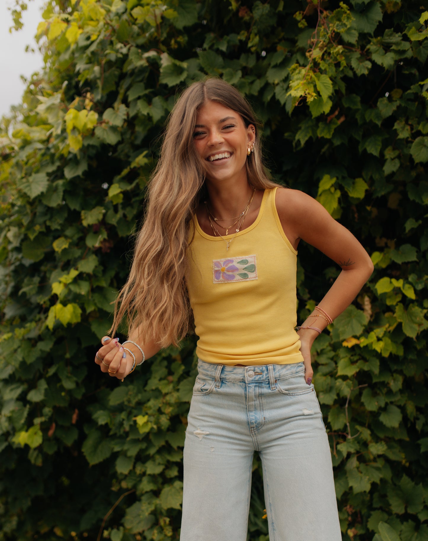 Yellow flower tank