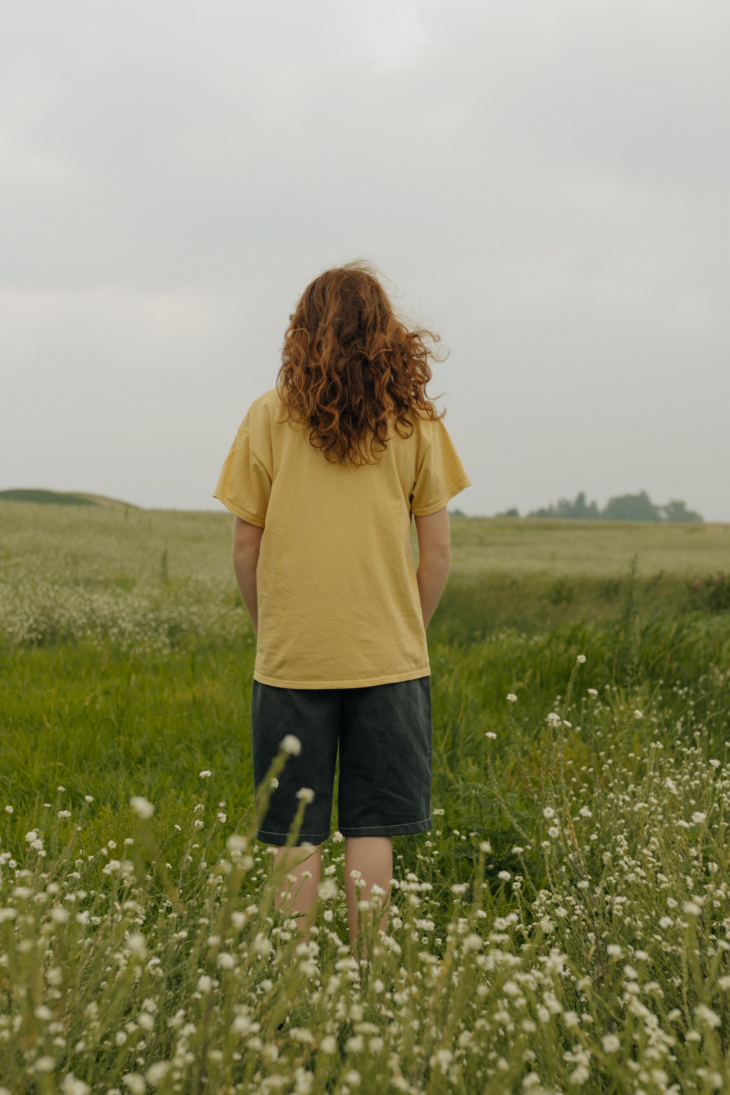 Goose patched yellow tee