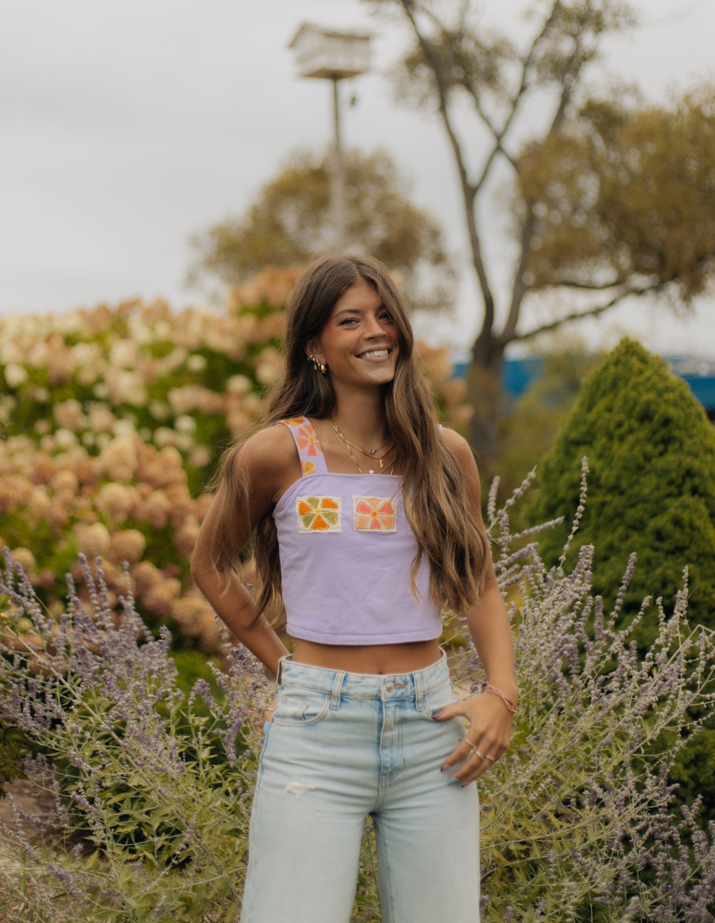 Purple flower tank