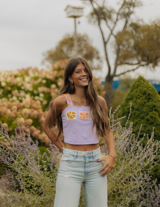 Purple flower tank