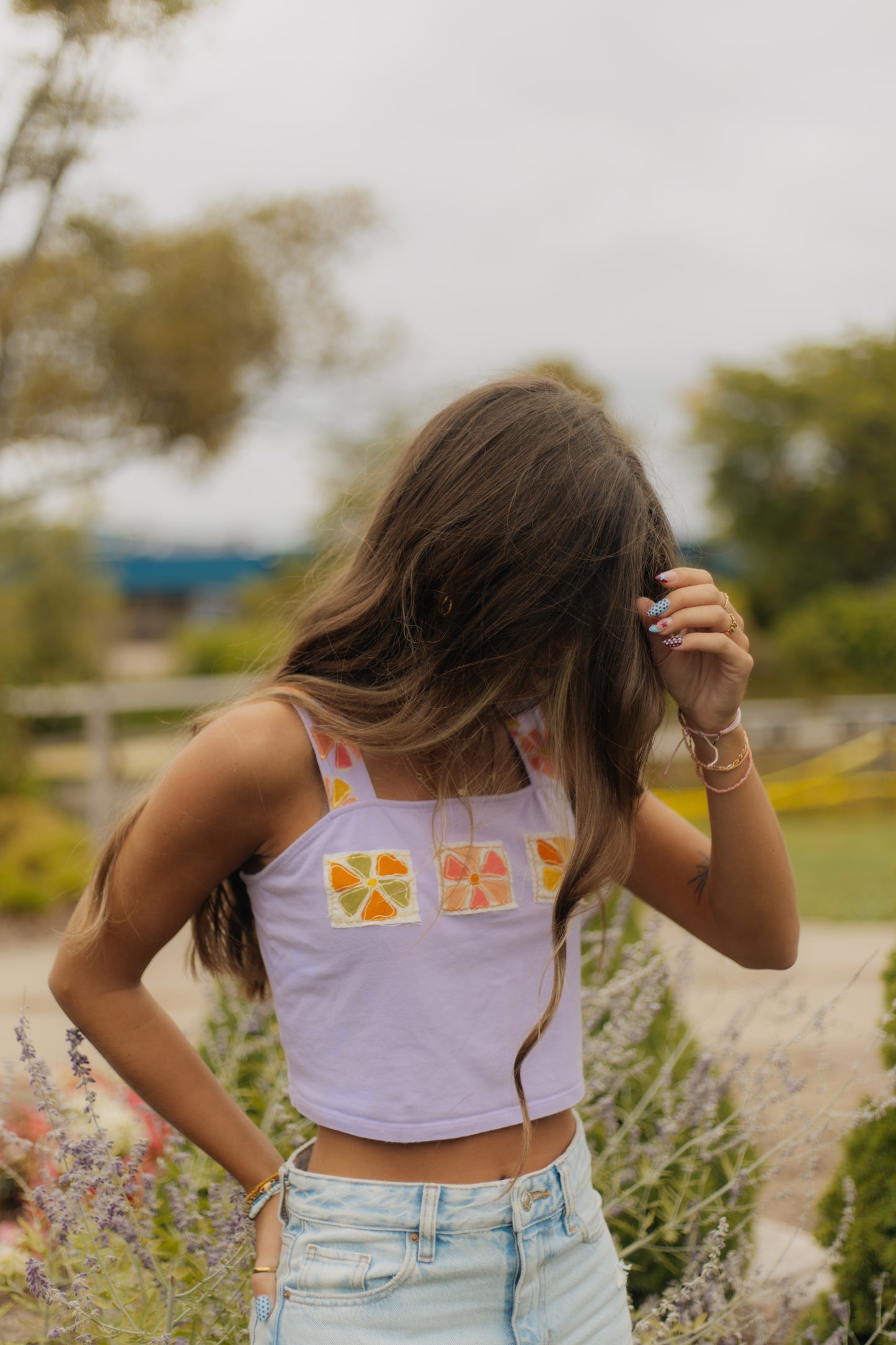 Purple flower tank