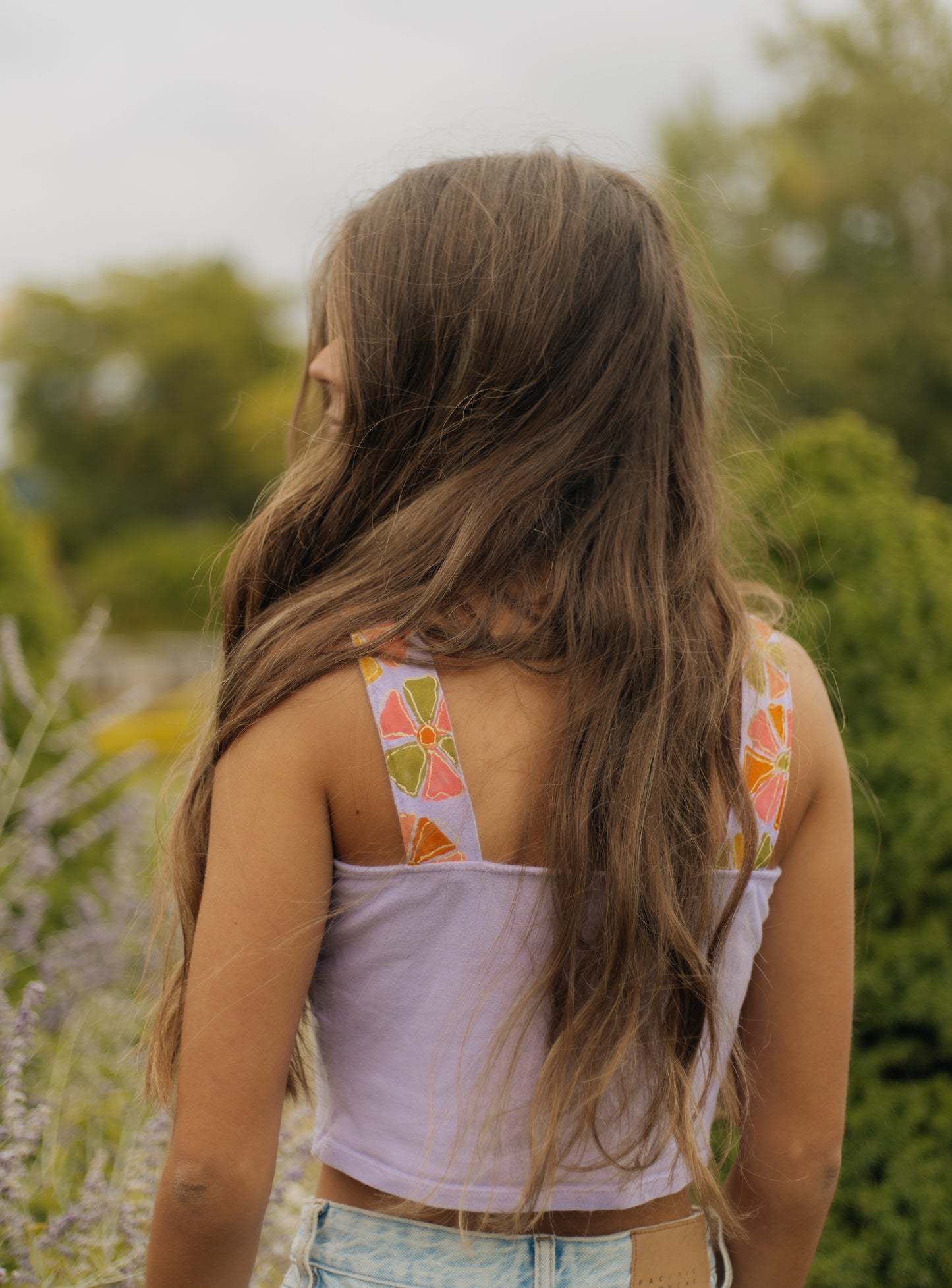 Purple flower tank