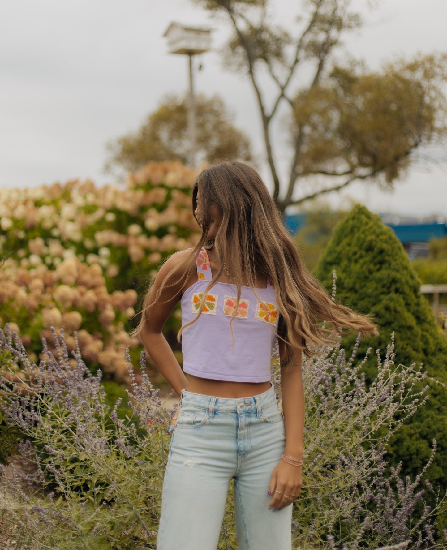 Purple flower tank