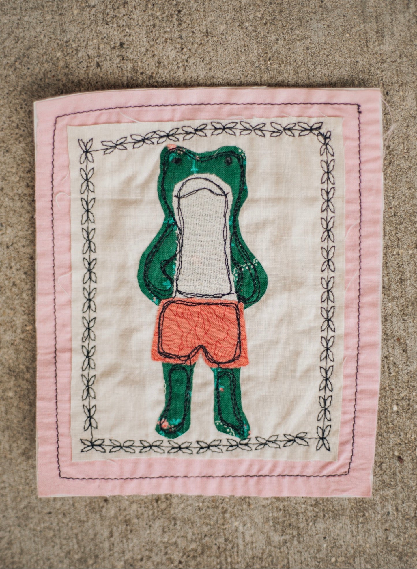 Frog in pink boxers patch