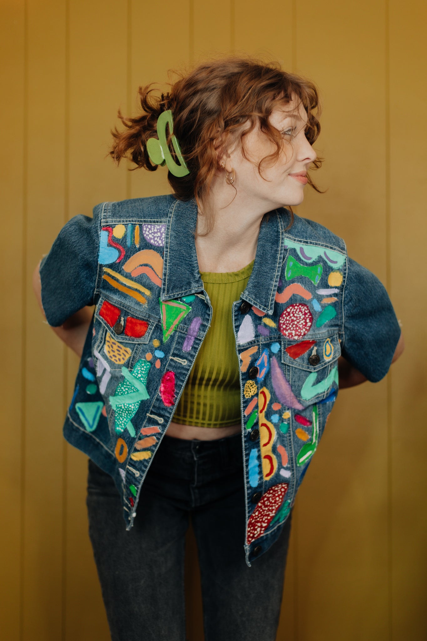 Color Splash Denim Top