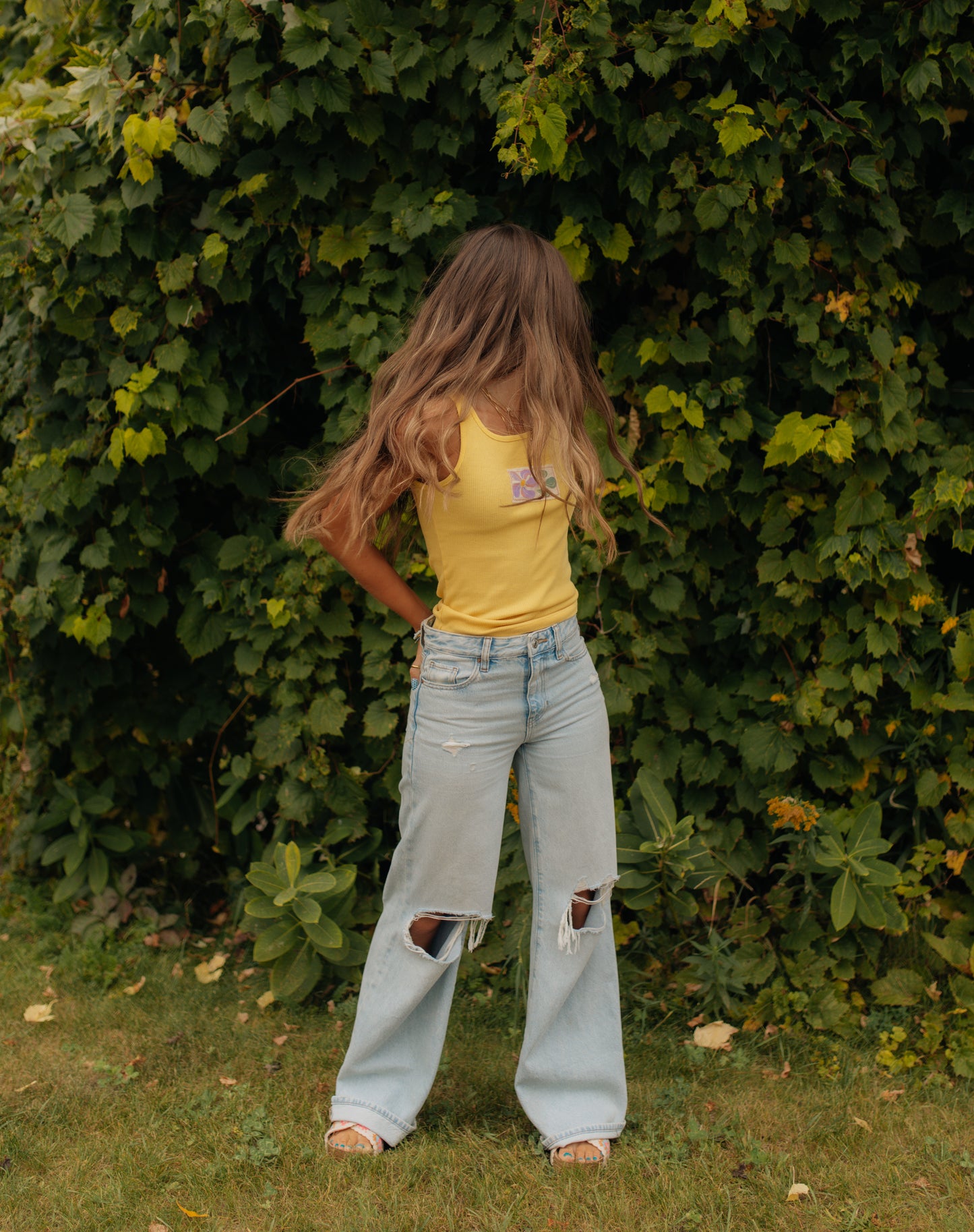 Yellow flower tank