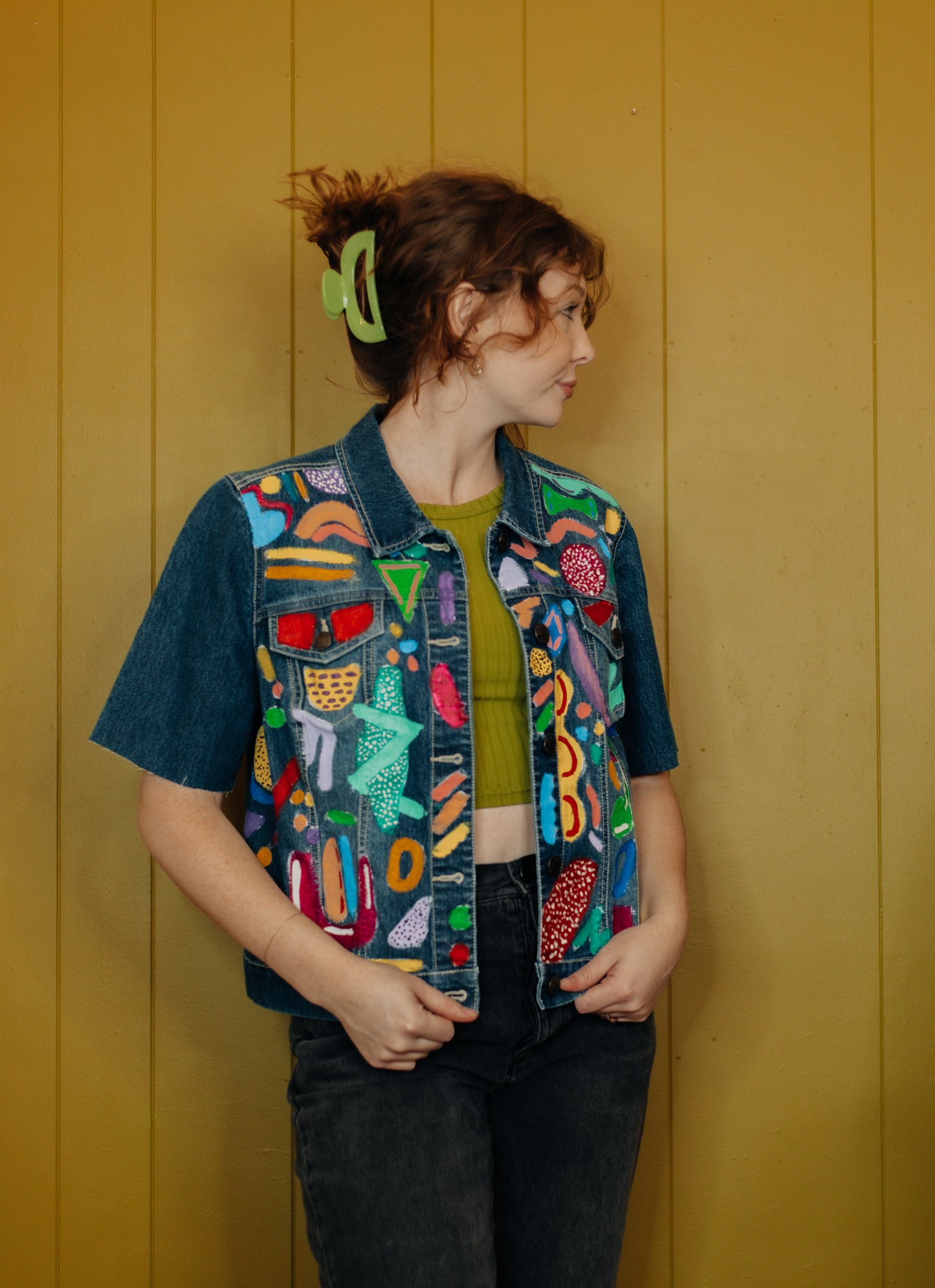 Color Splash Denim Top