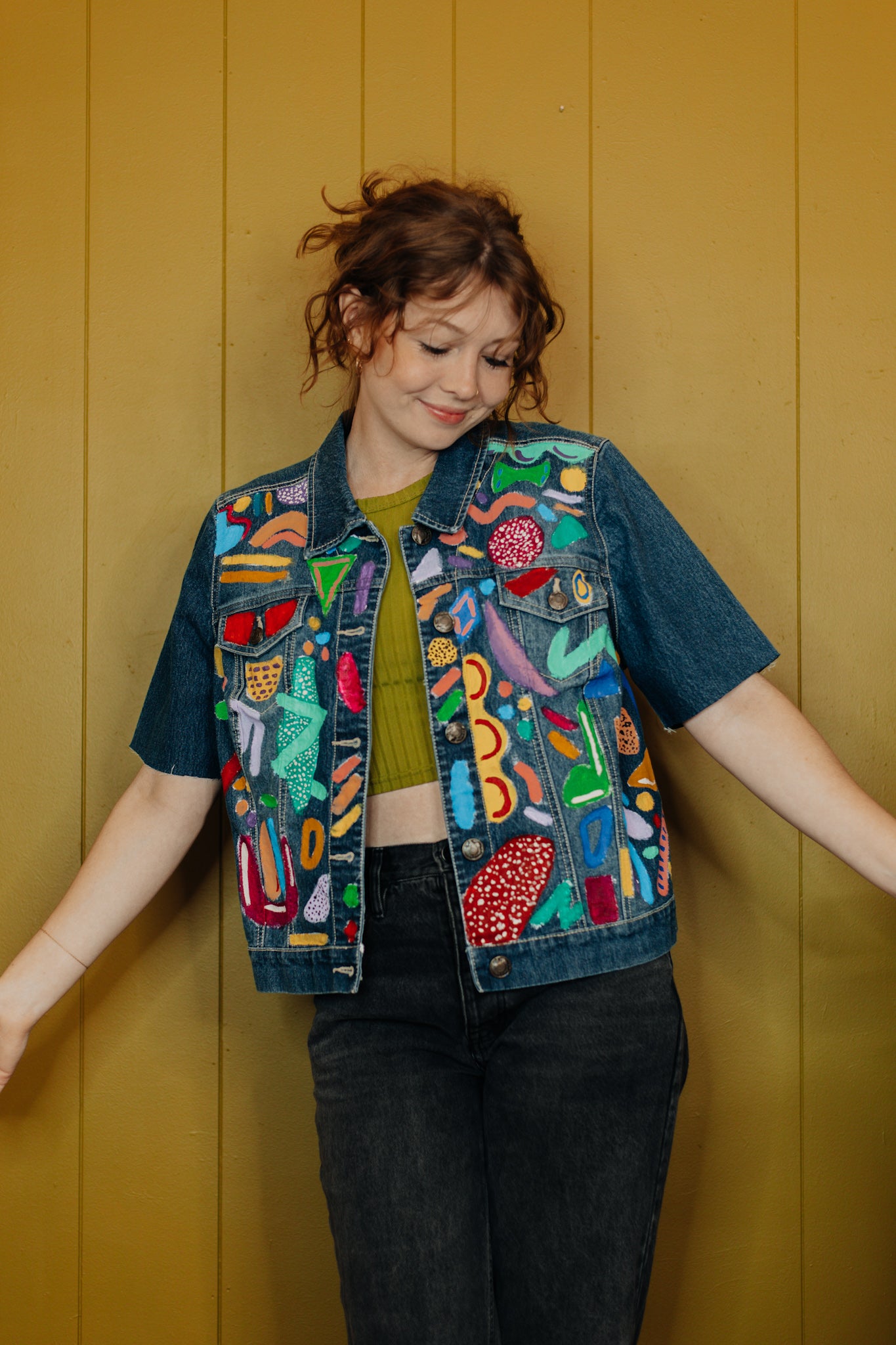 Color Splash Denim Top
