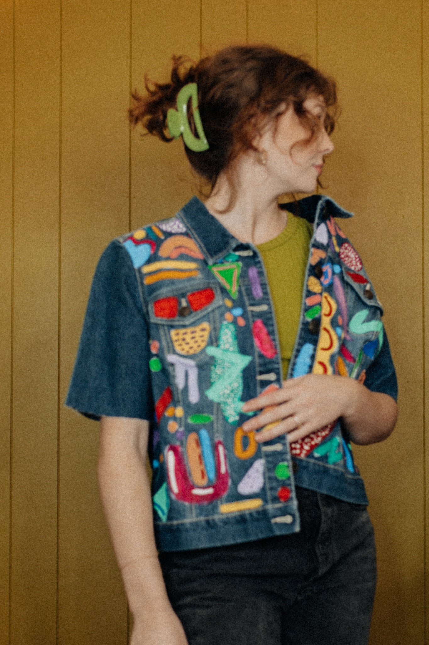 Color Splash Denim Top