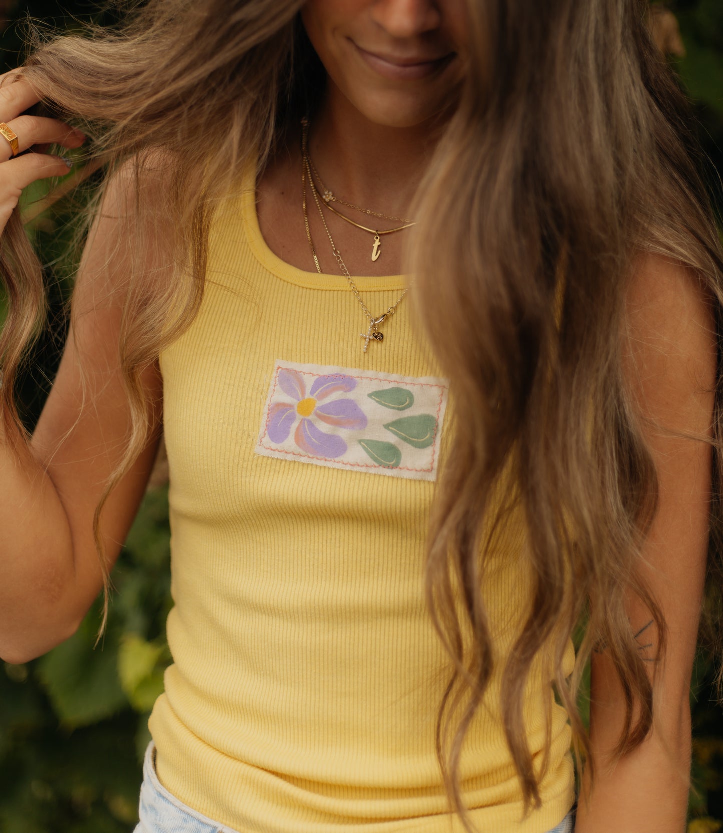 Yellow flower tank