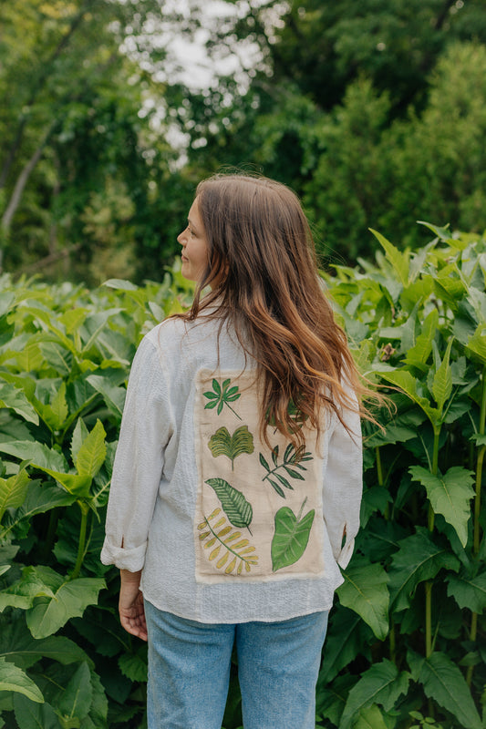 Leaves & Lines button up