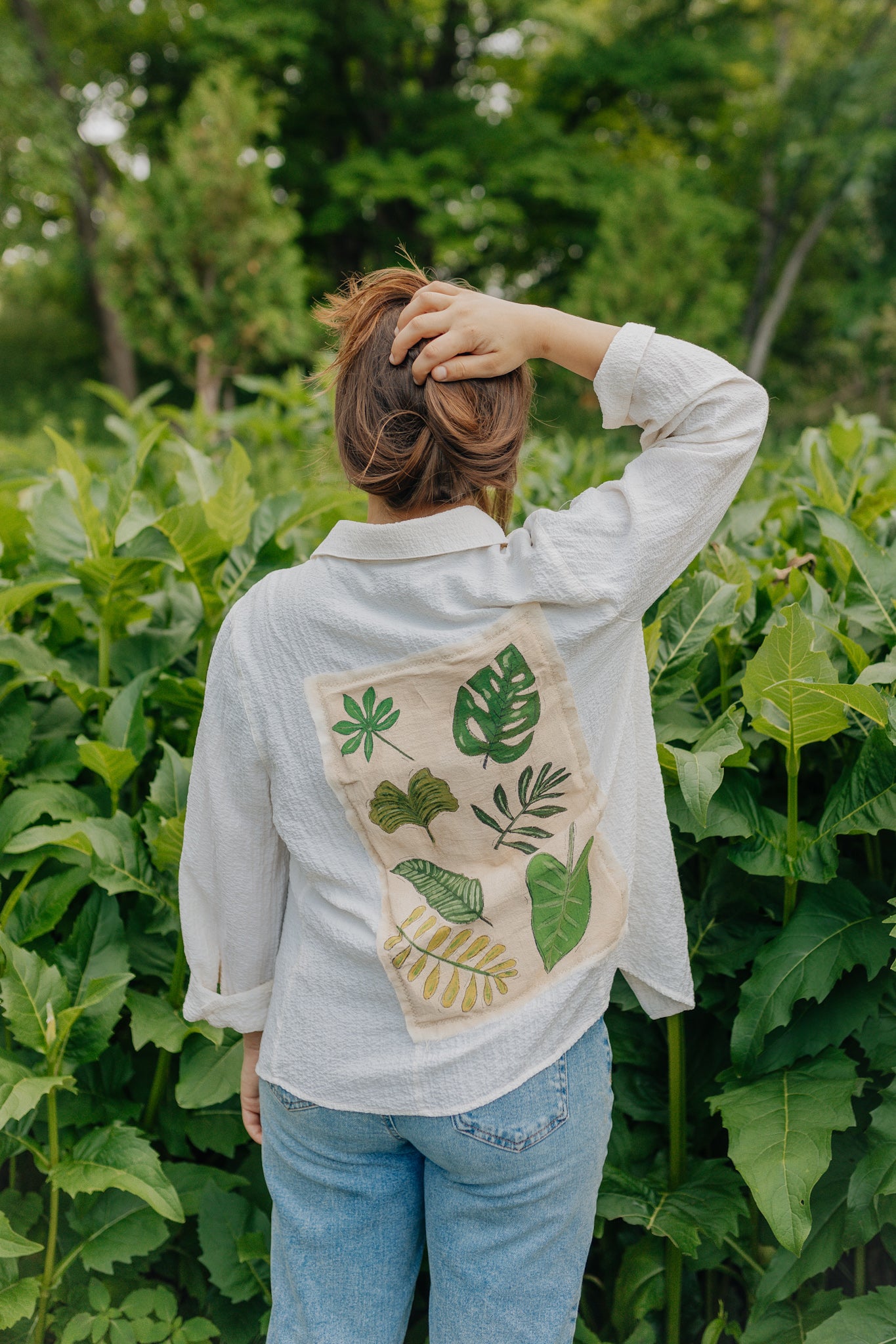 Leaves & Lines button up