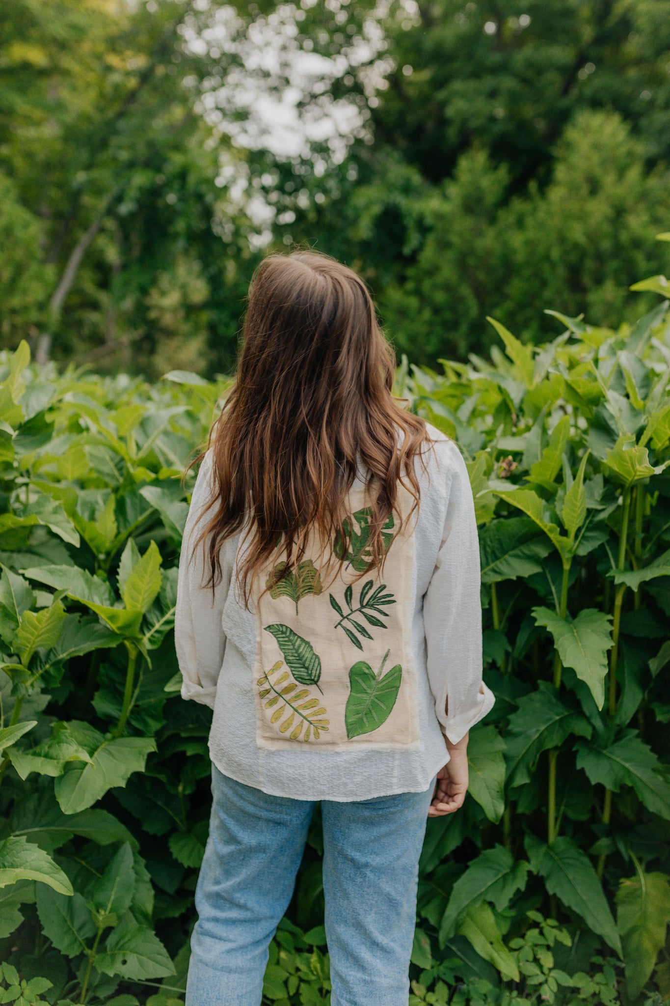 Leaves & Lines button up