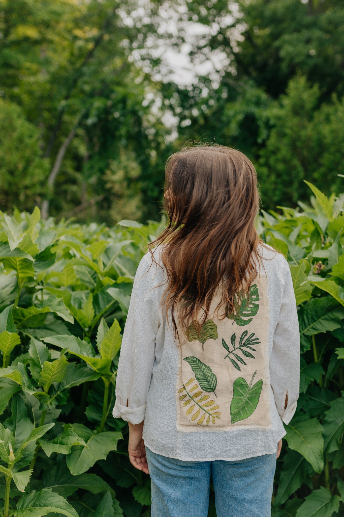 Leaves & Lines button up