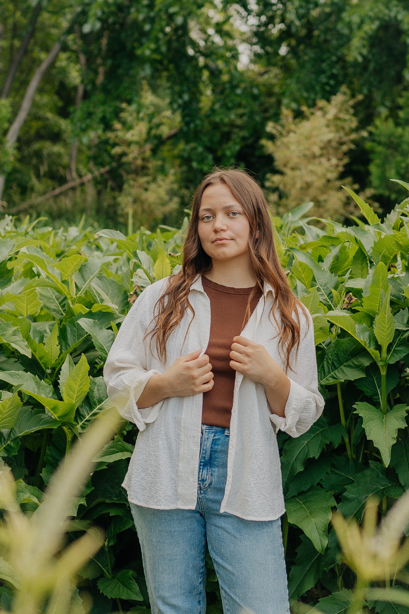 Leaves & Lines button up