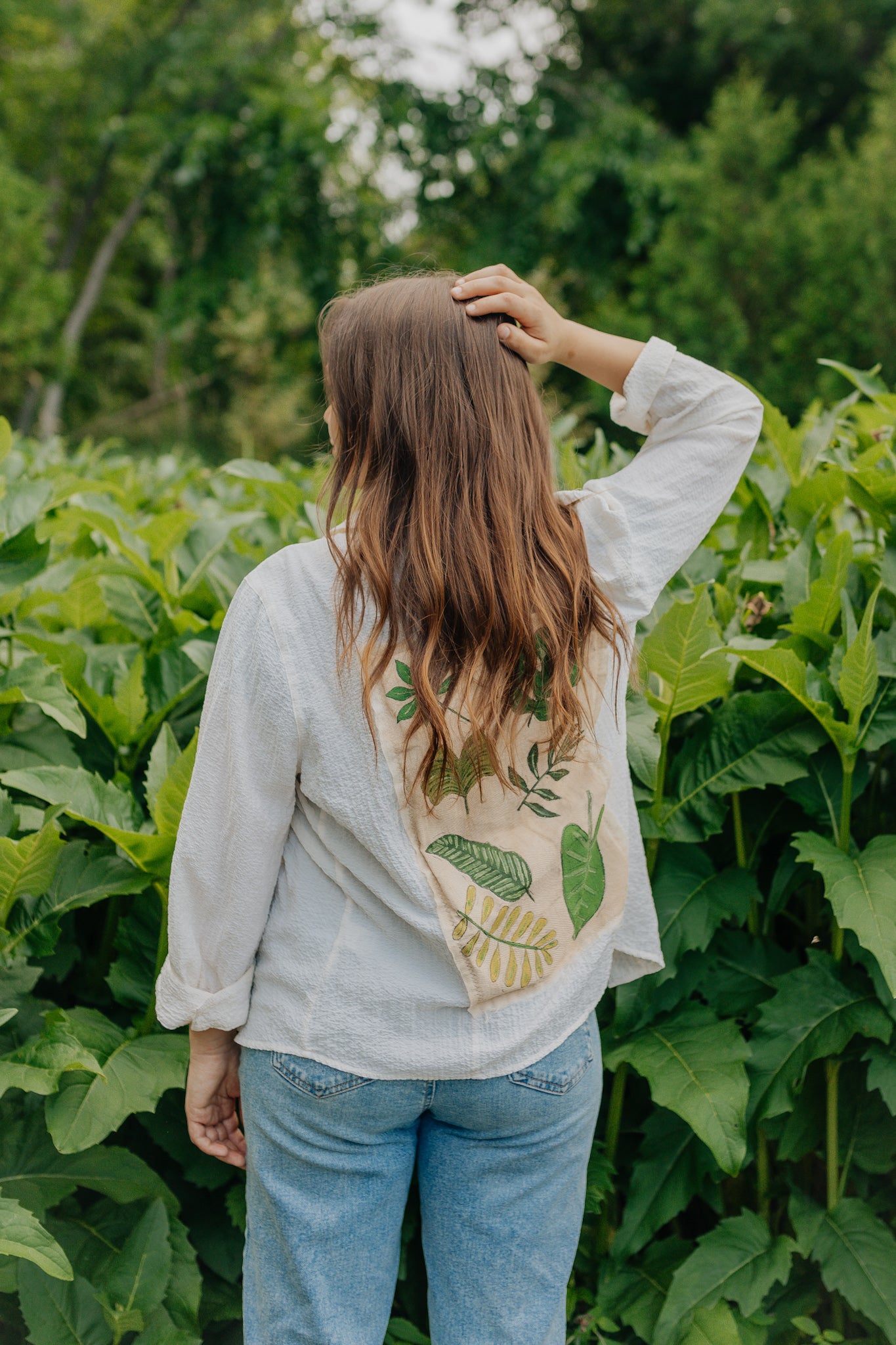 Leaves & Lines button up