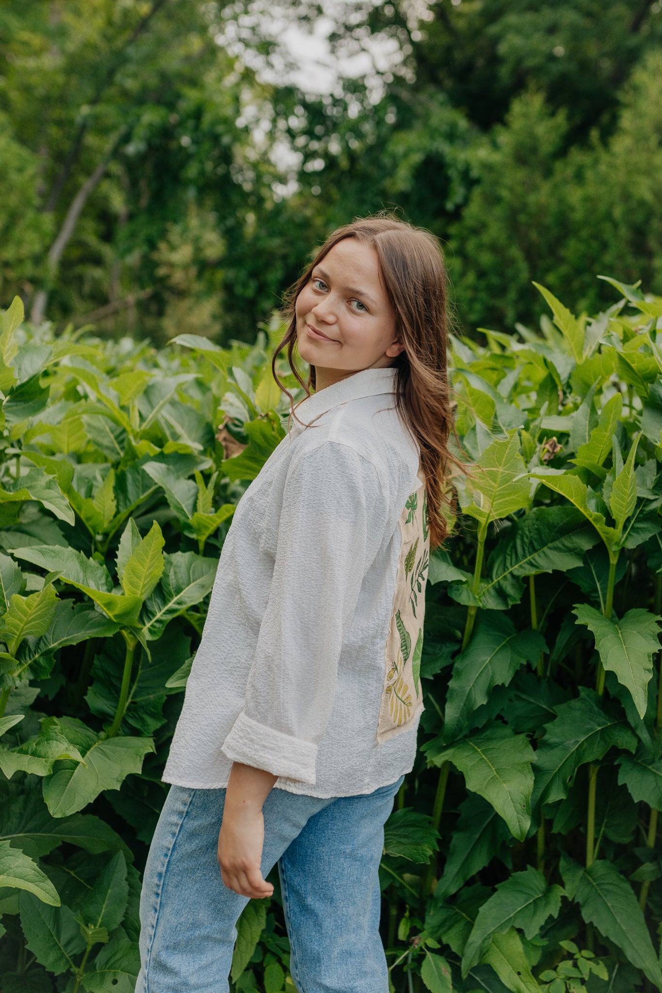 Leaves & Lines button up
