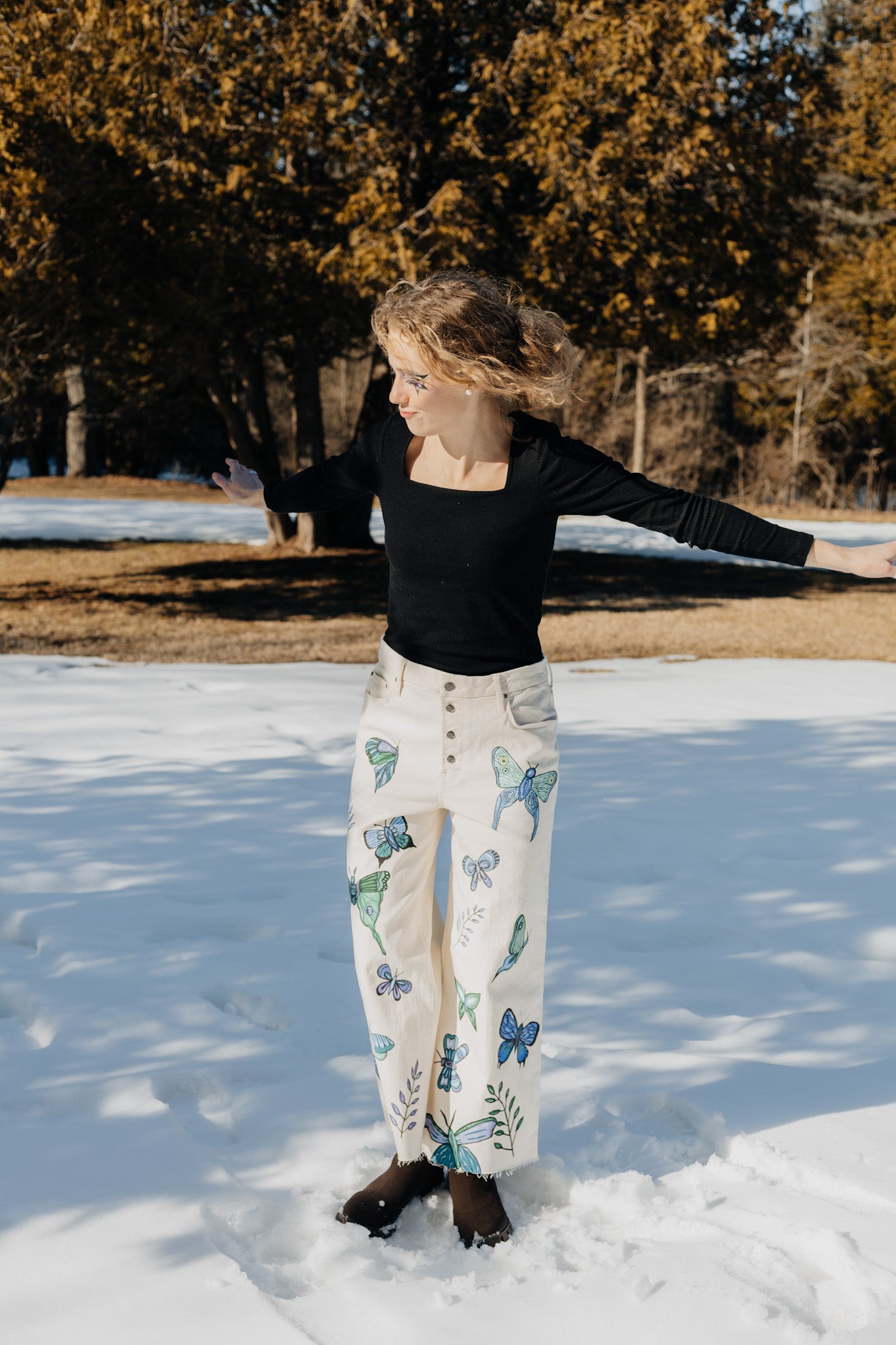Iridescent Butterfly Pants