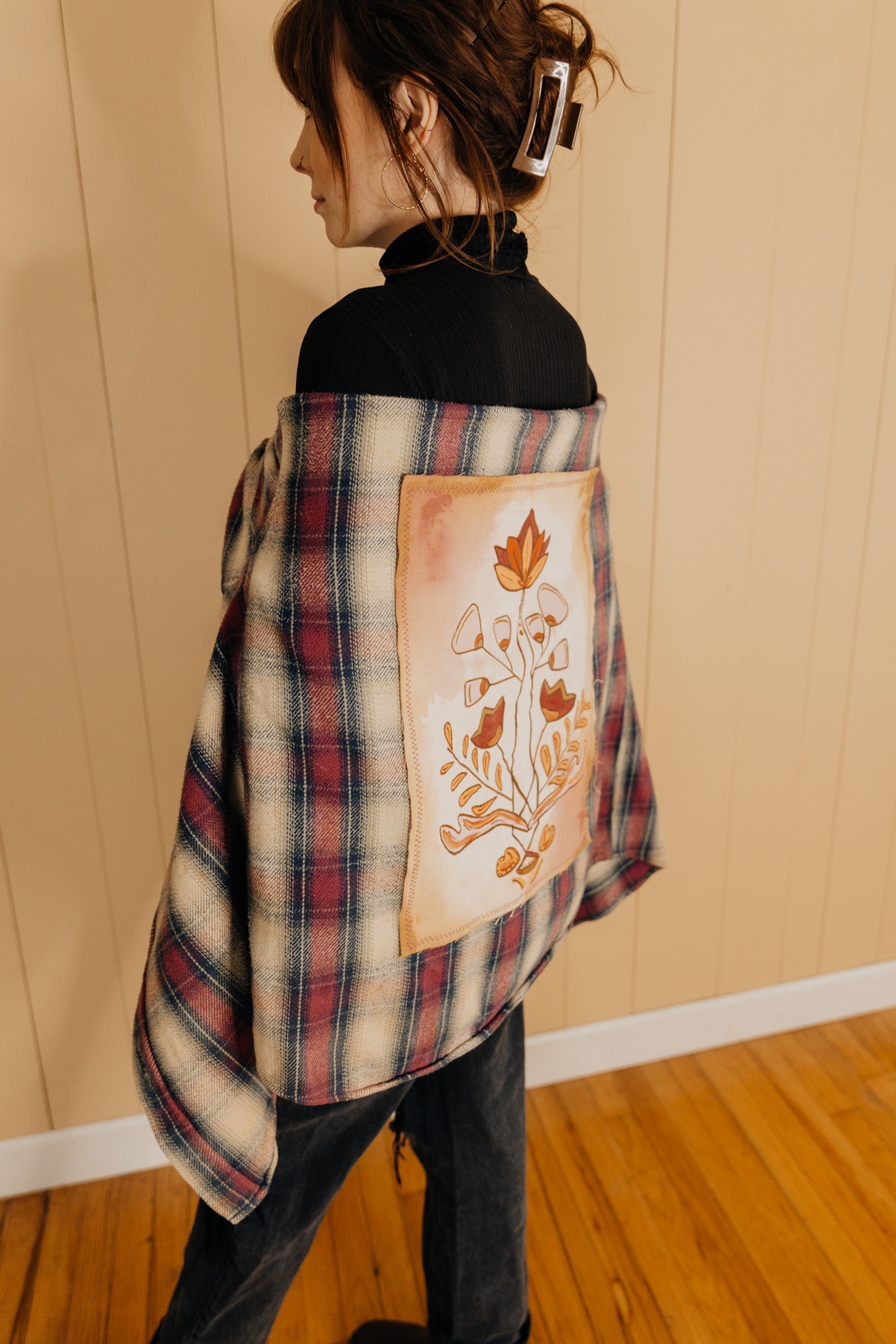 Pink Flower Flannel