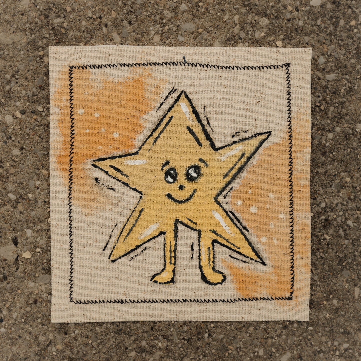 Happy Yellow Star Patch