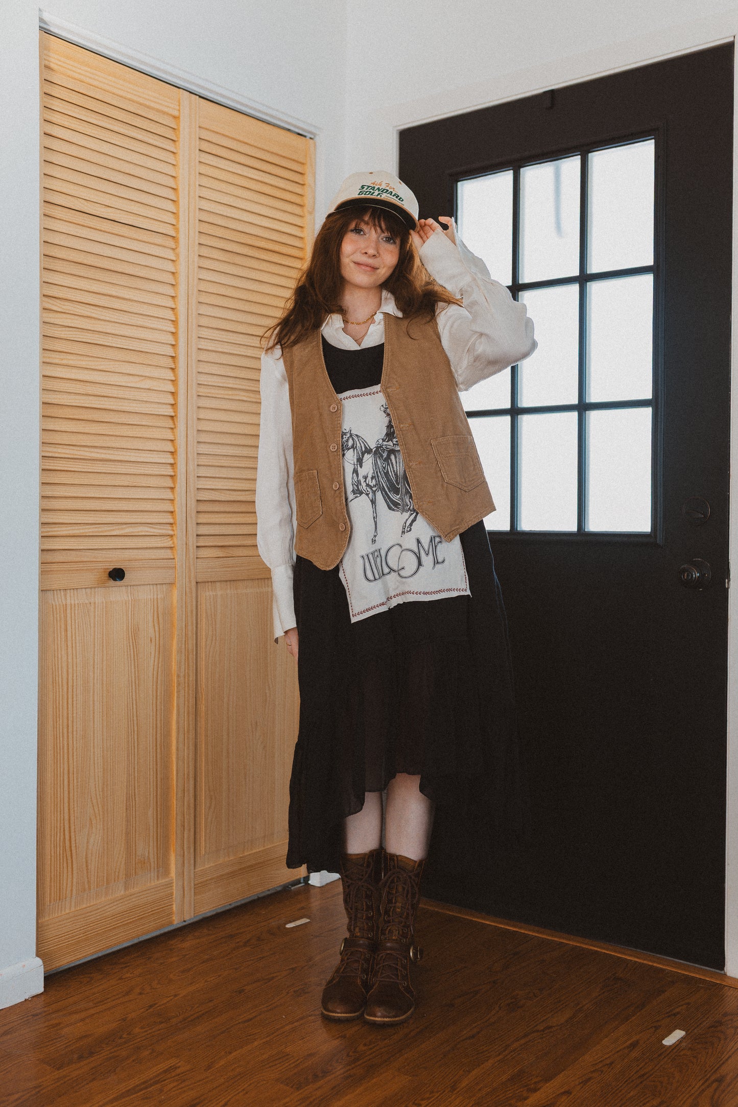 Cowgirl linen black dress